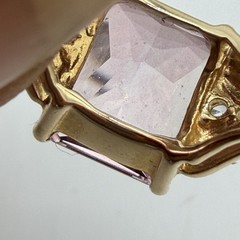 Vtg Solid 14k Yellow Gold Over 6 Carat Pink Topaz Ring Designer John C Rinker