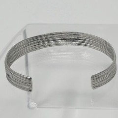 Vintage Sterling Silver 925 Brushed Patten Open Cuff Bracelet