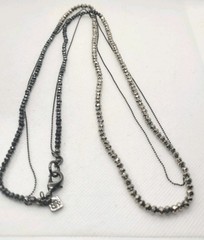 Vintage BANANA REPUBLIC Black And Silver Long Necklace 30in.