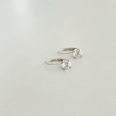 925 Sterling Silver Clear CZ Sparkly Leverback Dangle Drop Earrings