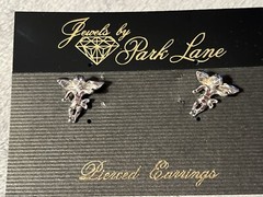 Vintage Silver Tone Large Cherub Angel Post Earrings
