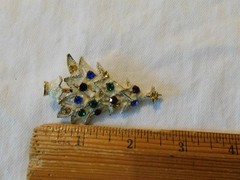 Eisenberg Ice Vintage Rhinestone Christmas Xmas Tree Signed Brooch