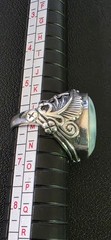 Vintage 925 Larimar Ring Thailand Sterling Silver Large Oval Statement Size 6