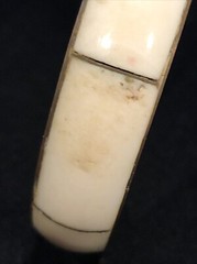 Large Vintage Sectioned Bone Horn Brass Bangle Bracelet INDIA