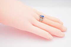 Vintage Sterling Silver 925 Faux Star Sapphire Ring Size 8