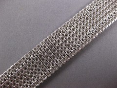 WIDE & LONG 25.25CT DIAMOND 14KT WHITE GOLD CLASSIC MULTI ROW TENNIS BRACELET