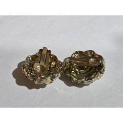 Lot of 4 Vintage Faux Pearl Gold Tone Clip On Costume Earrings