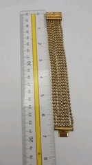 Vintage Art Deco Brass Multistrand BB Ball Bead Chain Bracelet 7″ 1930s Ornate