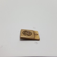 Vintage GE General Electric QC One Diamond Gold Tone Tie Tack Pin w/ Chain & Bar