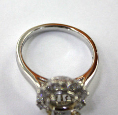 Art Deco 1-3.00ct Engagement Setting 18k White Gold 4g. Hey-Low 0.50ct Size 6.75