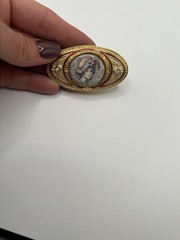 Vintage Brooch, Porcelain, Woman, Very Nice Condition, Antique, Jewelry