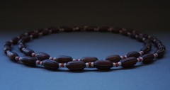 Vintage Czech Czechoslov Hollow Glass Bead Necklace 99cm 1930s Export Flapper
