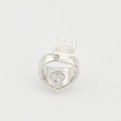 Vtg Sz 5 Ring Lg Round Cubic Zirconia 18KGE White Gold Electroplated Jewelry