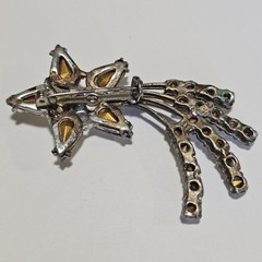 Lot Of 3 VTG Rhinestone Brooches 2 To 2.5 Inches Prong Settings Unsigned