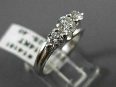 ESTATE .91CT DIAMOND 14KT WHITE GOLD 3D PAST PRESENT FUTURE TENSION RING #14161