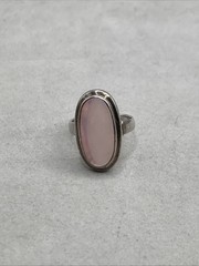 Vintage Avon Sterling Silver Pink Mother of Pearl Oval Ring Size 6.25