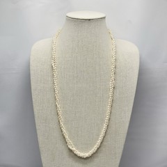 Vintage Rice Pearl Necklace Endless Strand 3 Rows Torsade 30 Inches Classic