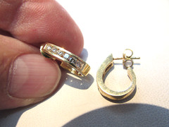 Estate 14k Gold Natural Diamond Huggie Earrings .60 ctw VS1-G MAKE OFFER