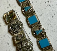 Vtg Southwestern Jewelry Bracelet LOT Alpaca Mexico Native American Signed
