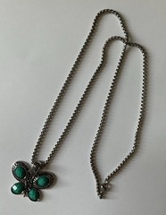Vintage Silver-tone Butterfly Pendant Chain 24’ Pendant 1.5 X 1.5 in