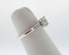 Vintage Estate 0.80ct Genuine Diamonds Old Cut 14k White Gold Engagement Ring