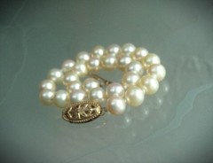 GORGEOUS MIKIMOTO BLUE LAGOON BL 14K 585 CULTURED OCEAN AKOYA PEARL BRACELET!