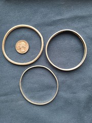3 Vintage BEAU & MEXICO Sterling Silver 925 Bangle Bracelet Lot Teal Rhinestones