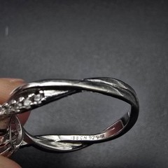 Sterling Silver CZ Halo Ring Twist Band IBB CN 925 Size 8