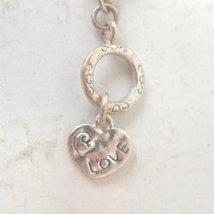 Y2K Photo Locket Charm Bracelet Silver Tone Picture Love Retro Chunk Jewelry