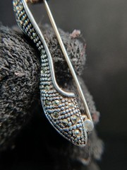Sterling Silver 925 FAS Art Deco Marcasite High Heel Brooch