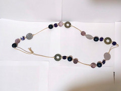 Vintage Artisan Boho Statement Necklace | Handmade Earth Tone Beads & Wood Mix