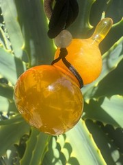 Vintage Natural Half Beeswax Half Amber Hulu Gourd Pendant Estate Collect Gift