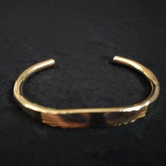 Vintage Cuff Bracelet Gold Tone Starburst 6.75″