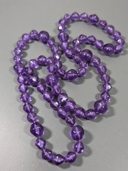 Vintage Purple Grape Lucite Bead Layering Necklaec Chunky Bold 36 in