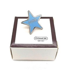 RARE COACH Sky Blue Star Lapel Pin Brooch Purse Charm-Vintage-New in box!