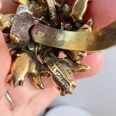 Vintage Signed Hollycraft 1952 Rhinestone Adjustable Ring