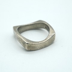 Versani Sterling Silver Vintage 2000’s Waffle Wave Square Ring .925 sz 8.3g