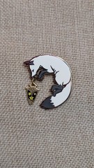 Fox pin Star Carrier lantern guide enamel pin white and gray NWT