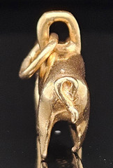 14K Gold LUCKY PIG Charm Pendant Piggy Farm Yellow Vintage 6 grams