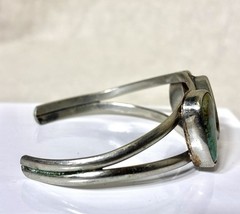 Alpaca Mexico Silver Cuff Bracelet Turquoise Adjustable