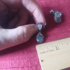 Aurora Borealis Teardrop Clip On Earrings Marked Pat Pend 1950’s