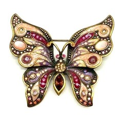 Jay Strongwater Butterfly Brooch vintage Swarovski crystals Enamel Rhinestone