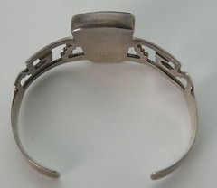 Stunning Sterling Trapezoid Black Onyx Geometric Aztec Designer Bracelet TS-70
