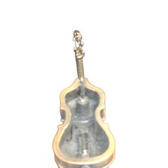 Vintage Gold Tone Black Violin Shaped Brooch Pin Musical Instrument Jewelry