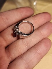 Red And Clear Cubic Zirconia Sterling Silver 925 Ring Size 7 5g vintage