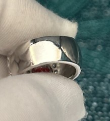 VTG.SIGNED RP STERLING SILVER 925 CLEAR & RED STONES RED ENAMEL RING SZ 5 Cute