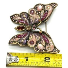 Jay Strongwater Butterfly Brooch vintage Swarovski crystals Enamel Rhinestone