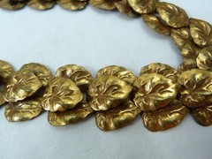 ANTIQUE VINTAGE 1930’s GERMANY LAYERED EMBOSSED LEAVES GOLD VERMEIL NECKLACE