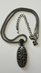 Vintage Cookie Lee Collectible Silver Toned Necklace & Pierced Earrings Set