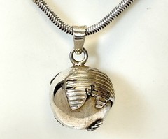 Vtg Sterling Silver MEXICO World Globe Pendant/ 2.5mm Snake Chain Necklace 18”L